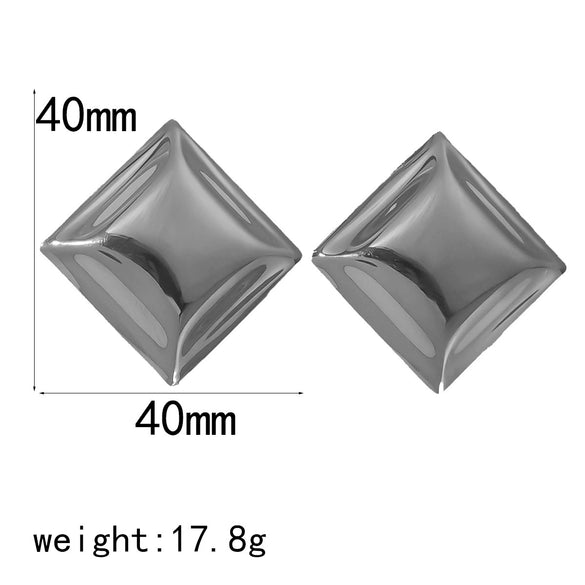 Women's Stainless Steel Square Electroplated Geometric Earrings