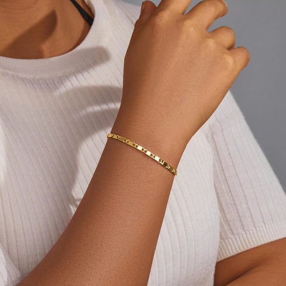 Women's Stainless Steel Stacking Bracelet With Geometric Cuban Chain Design Electroplated Fashion Jewelry Accessory