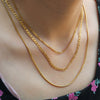 Women's Stainless Steel Stacking Style U Shape Chain Three Piece Clavicle Chain Electroplated