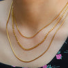 Women's Stainless Steel Stacking Style U Shape Chain Three Piece Clavicle Chain Electroplated