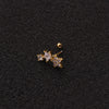 Women's Stainless Steel Star Pattern Inlaid Zircon Piercing Earrings