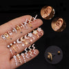 Women's Stainless Steel Star Pattern Inlaid Zircon Stud Earrings