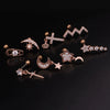 Women's Stainless Steel Star Pattern Inlaid Zircon Stud Earrings