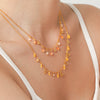 Women's Stainless Steel Star Pendant Necklace With Gypsophila Chain Pvd Vacuum Real Gold Plated Layered Ins Style Jewelry