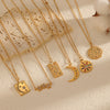 Women's Stainless Steel Star Pendant Necklace With Pvd Furnace Vacuum Real Gold Plating And Minimalist Style
