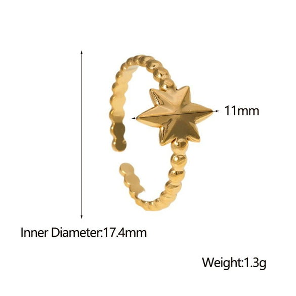 Women's Stainless Steel Star Ring Niche Minimalist Electroplated