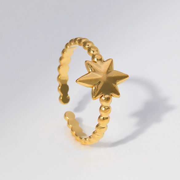 Women's Stainless Steel Star Ring Niche Minimalist Electroplated