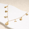 Women's Stainless Steel Starfish And Conch Choker Necklace With Electroplated Animal Inspired Pendant Design