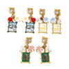 Women's Stainless Steel Stud Earrings With Reindeer And Snowflake Geometric Square Design Pvd Vacuum Gold Plated