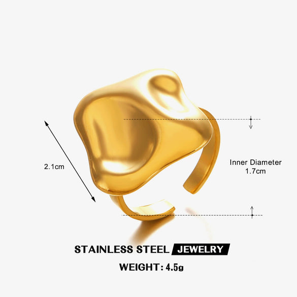 Women's Stainless Steel Sun Flower Spiral Ring With Electroplated Finish Simple Statement Jewelry