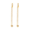 Women's Stainless Steel Tassel Earrings With Star Animals And Zodiac Patterns French Retro Style