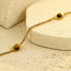 Women's Stainless Steel Tiger Eye Stone Pendant Necklace Electroplated Versatile Niche Texture