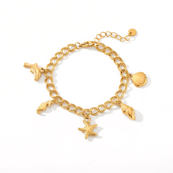 Women's Stainless Steel Titanium Steel Bracelet With Animals Zodiac Pattern Electroplated And Vacuum Plated