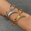 Women's Stainless Steel Titanium Steel Crescent Geometric Bracelet With Electroplating
