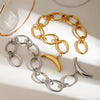 Women's Stainless Steel Titanium Steel Crescent Geometric Bracelet With Electroplating