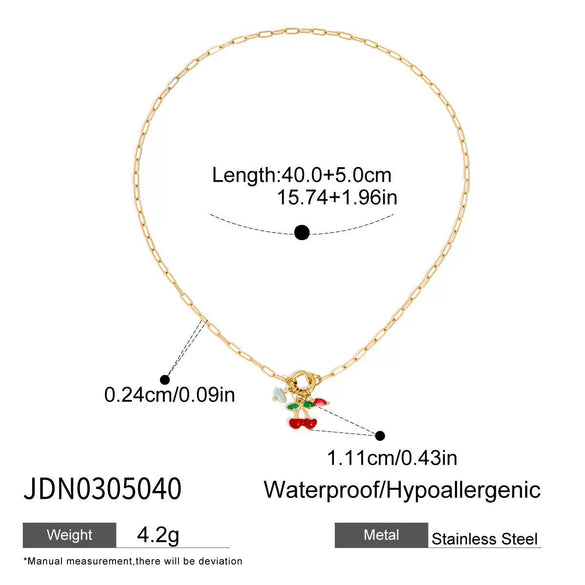 Women's Stainless Steel Titanium Steel Pearl Crystal Pendant Necklace With Geometric Pattern Electroplated Design