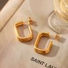 Women's Stainless Steel Titanium Steel Ushaped Open Electroplated Vacuum Plated Earrings Ins Style
