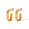 Women's Stainless Steel Titanium Steel Ushaped Open Electroplated Vacuum Plated Earrings Ins Style