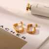 Women's Stainless Steel Titanium Steel Ushaped Open Electroplated Vacuum Plated Earrings Ins Style