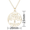Women's Stainless Steel Tree Of Life Pendant Necklace With Geometric Hollow Round Design And Electroplated Ochain
