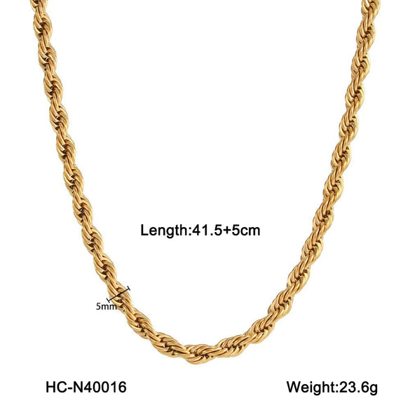 Women's Stainless Steel Twist Chain Geometric Electroplated Necklace