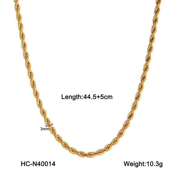 Women's Stainless Steel Twist Chain Geometric Electroplated Necklace