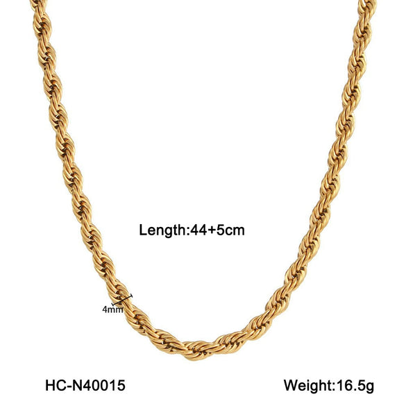 Women's Stainless Steel Twist Chain Geometric Electroplated Necklace