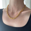 Women's Stainless Steel Twist Chain Geometric Electroplated Necklace