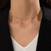 Women's Stainless Steel Twist Paper Clip Pearl Chain Necklace With Water Corrugated Magic Chain Electroplated Geometric Clavicle Necklace
