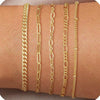 Women's Stainless Steel Twisted Snake Chain Bracelet Set With Geometric Rhombus Beads Electroplated Stacked Jewelry