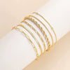 Women's Stainless Steel Twisted Snake Chain Bracelet Set With Geometric Rhombus Beads Electroplated Stacked Jewelry