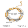 Women's Stainless Steel Two Tone Geometric Bracelet With Vacuum Plating Ins Style Elegant Fashion Jewelry