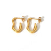 Women's Stainless Steel U Shape Geometric Style 18K Gold Plated Light Luxury Long Earrings With Pvdp Furnace Real Gold Electroplating