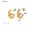 Women's Stainless Steel U Shape Geometric Style 18K Gold Plated Light Luxury Long Earrings With Pvdp Furnace Real Gold Electroplating