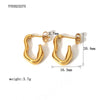 Women's Stainless Steel U Shape Geometric Style 18K Gold Plated Light Luxury Long Earrings With Pvdp Furnace Real Gold Electroplating