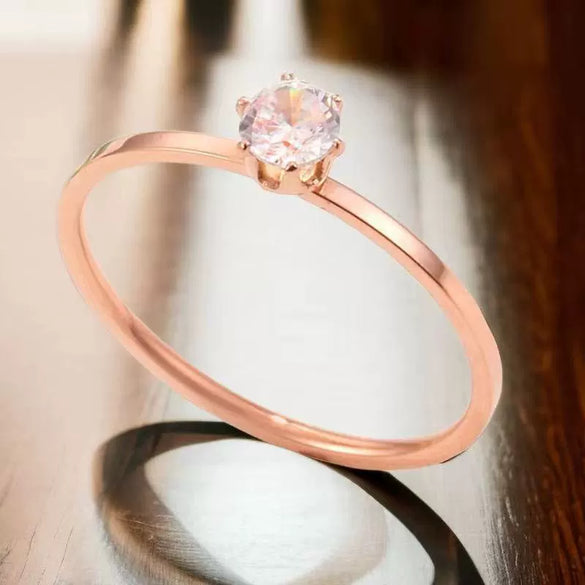 Women's Stainless Steel U Shaped Thin Ring Electroplated Minimalist Stackable Band