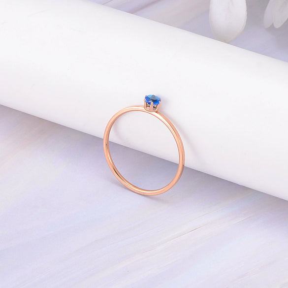 Women's Stainless Steel U Shaped Thin Ring Electroplated Minimalist Stackable Band