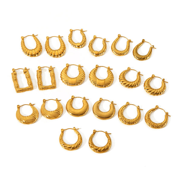Women's Stainless Steel Ushaped Geometric Electroplated Earrings