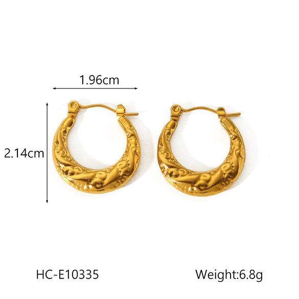 Women's Stainless Steel Ushaped Geometric Electroplated Earrings