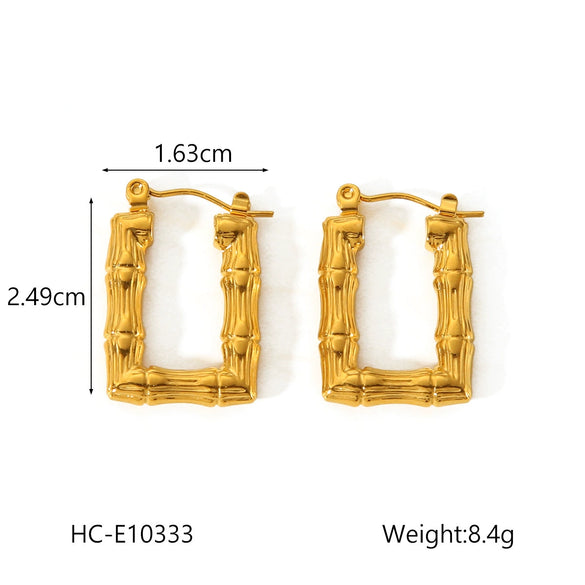 Women's Stainless Steel Ushaped Geometric Electroplated Earrings