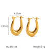Women's Stainless Steel Ushaped Geometric Electroplated Earrings