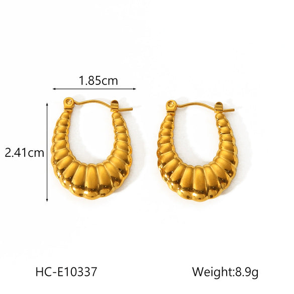 Women's Stainless Steel Ushaped Geometric Electroplated Earrings