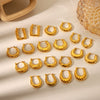 Women's Stainless Steel Ushaped Geometric Electroplated Earrings