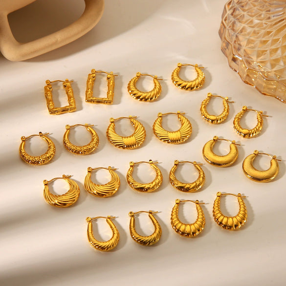 Women's Stainless Steel Ushaped Geometric Electroplated Earrings