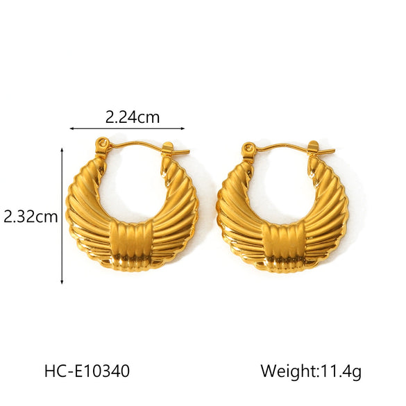 Women's Stainless Steel Ushaped Geometric Electroplated Earrings