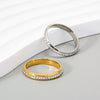 Women's Stainless Steel Ushaped Rhinestone Ring Jewelry