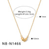 Women's Stainless Steel Vacuum Gold Plated Heart Water Drop Bamboo Geometric Pendant Necklace With Regular Chain