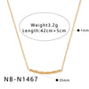 Women's Stainless Steel Vacuum Gold Plated Heart Water Drop Bamboo Geometric Pendant Necklace With Regular Chain
