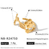 Women's Stainless Steel Vintage Flower Ring With Adjustable Open Band Simple Stylish Vacuum Plated Statement Jewelry