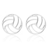 Women's Stainless Steel Volleyball Inspired Geometric Electroplated Clavicle Chain And Earring Jewelry Set